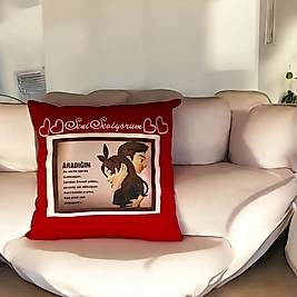 SENİ SEVİYORUM SÖZLÜ MESAJLI 40X40 SÜBLÜMASYON BASKILI YIKANABİLİR KİŞİYE ÖZEL YASTIK